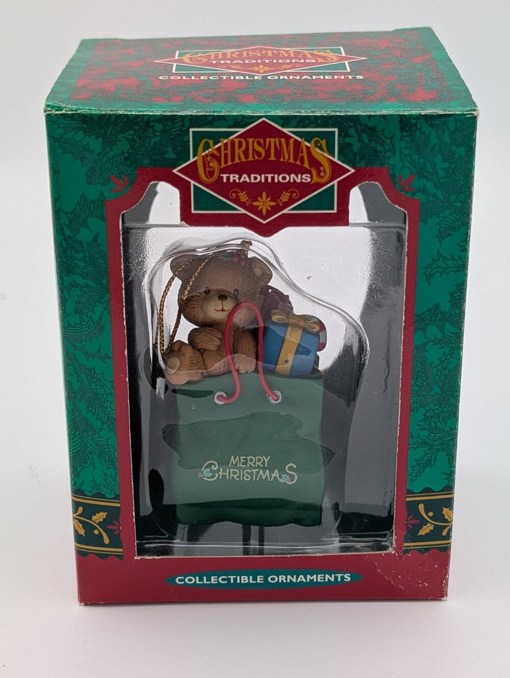 Vintage 90s Lustre Fame Christmas Traditions Gift Bag Ornament - MIB